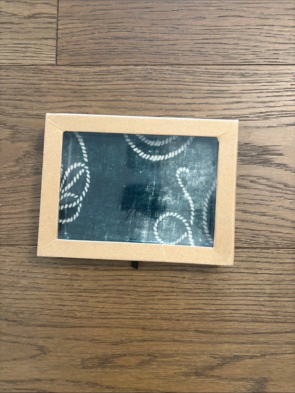 J. Crew Navy and White Rope-Pattern catch all tray
